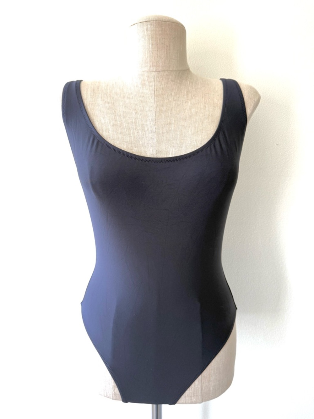J. Crew Plunging Scoopback Classic One-Piece Swimsuit Navy Blue Matte Size 6